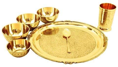 Premium Etched Brass Dinner Set – 51 Piece Luxury Set