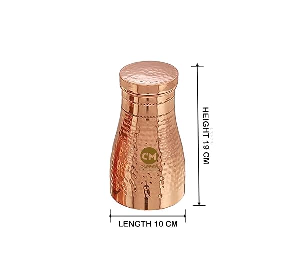 Premium Copper Bedside Water Jar Set with 2 Glasses