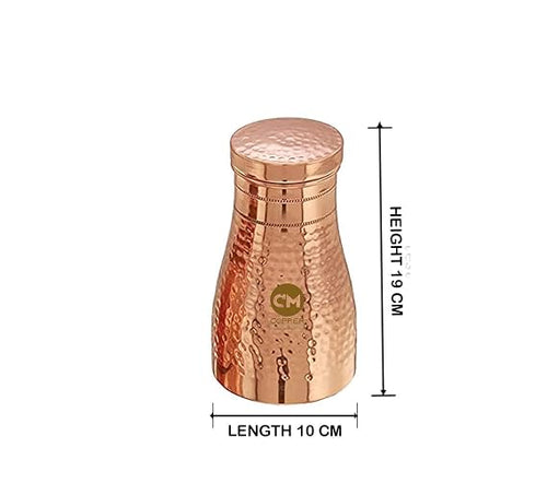 Premium Copper Bedside Water Jar Set with 2 Glasses