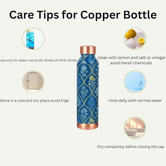 Handcrafted Meenakari Pure Copper Water Bottle