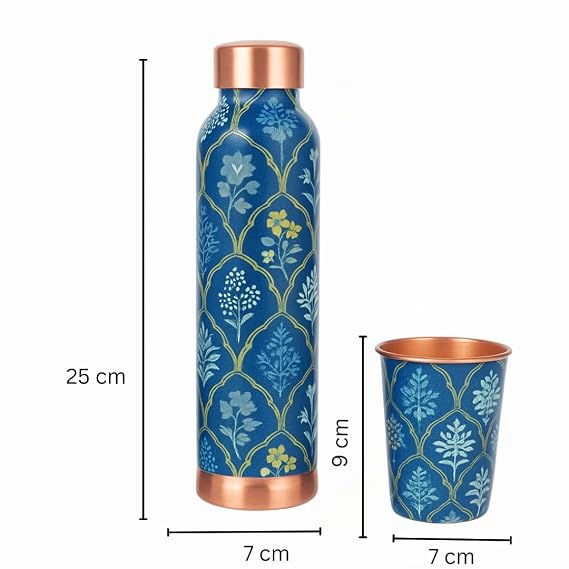 Handcrafted Meenakari Pure Copper Water Bottle
