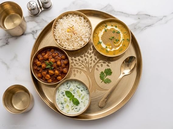 Premium Kansa Thali Set – Tree of Life Design
