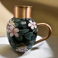 Handcrafted Meenakari Copper Apple Pot Set with 2 Glasses