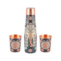 Premium Copper Bottle Gift Set with 2 Glasses